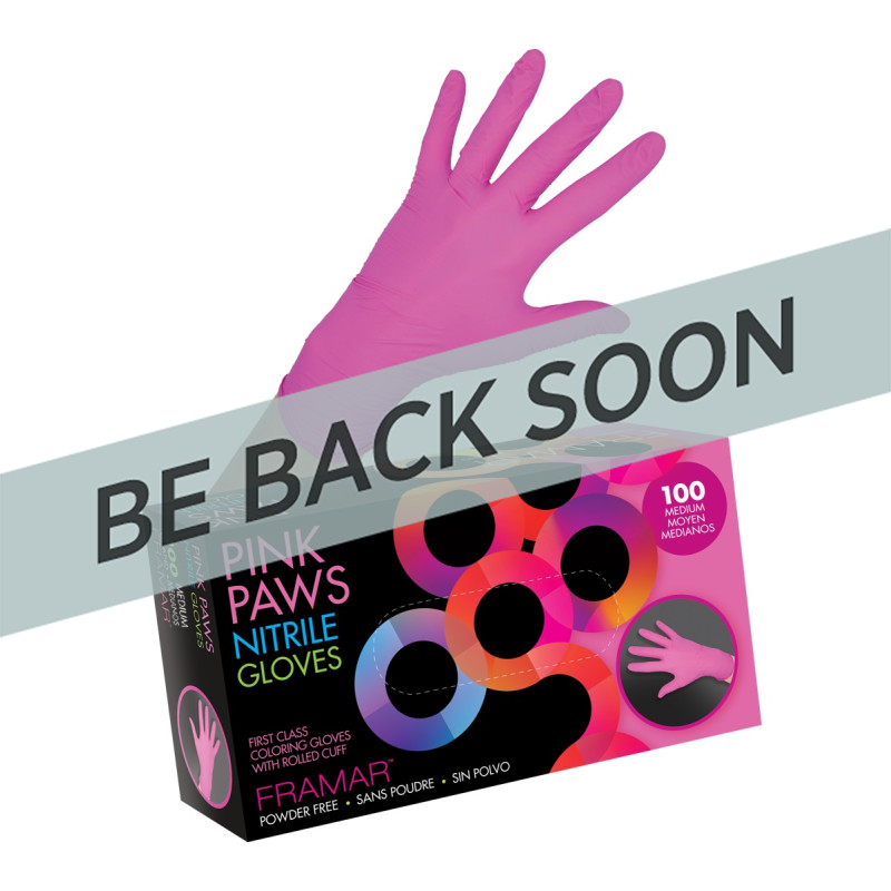 Framar GLV-PP-MED Pink Paws Nitrile Gloves (Medium)