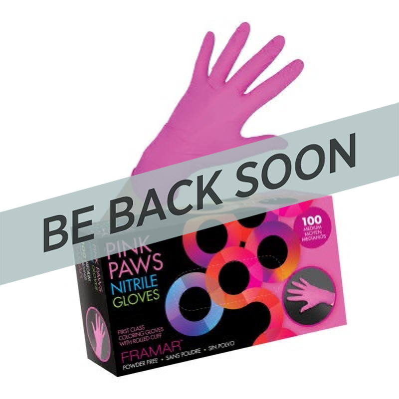 Framar GLV-PP-MED Pink Paws Nitrile Gloves (Medium)