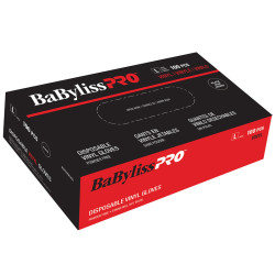 BabylissPro BESTOUCBLUCC Black Disposable Vinyl Gloves (Large)