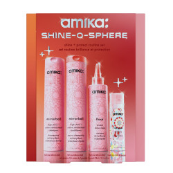 Amika Mirrorball Shine-O-Sphere Shine + Protect Routine Set
