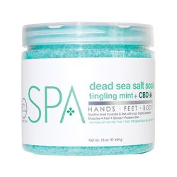 BCL SPA56111 Tingling Mint + CBD Dead Sea Salt Soak 16oz