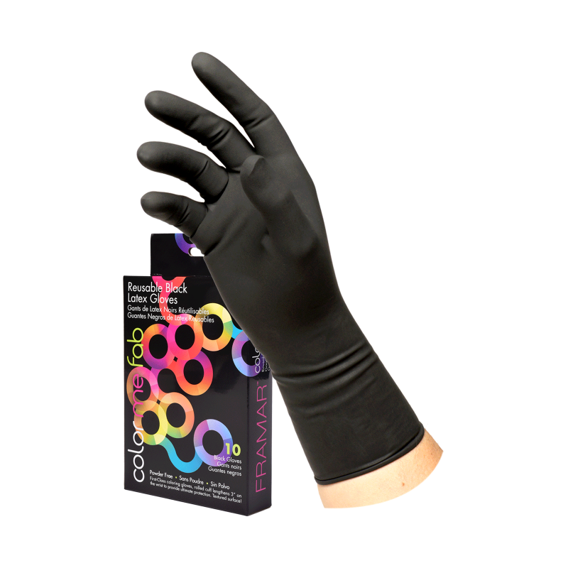 Framar GLV-R-XS10 Black Latex Gloves 6.5