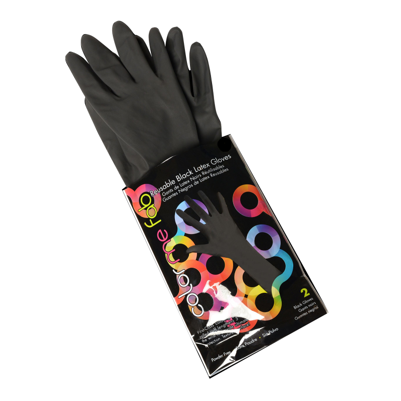 Framar RLG-65-2PC Black Latex Gloves 6.5