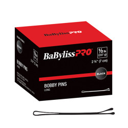 BabylissPro BESBPLSTRBKUCC Long Flat Bobby Pins (Black 1/2lb)